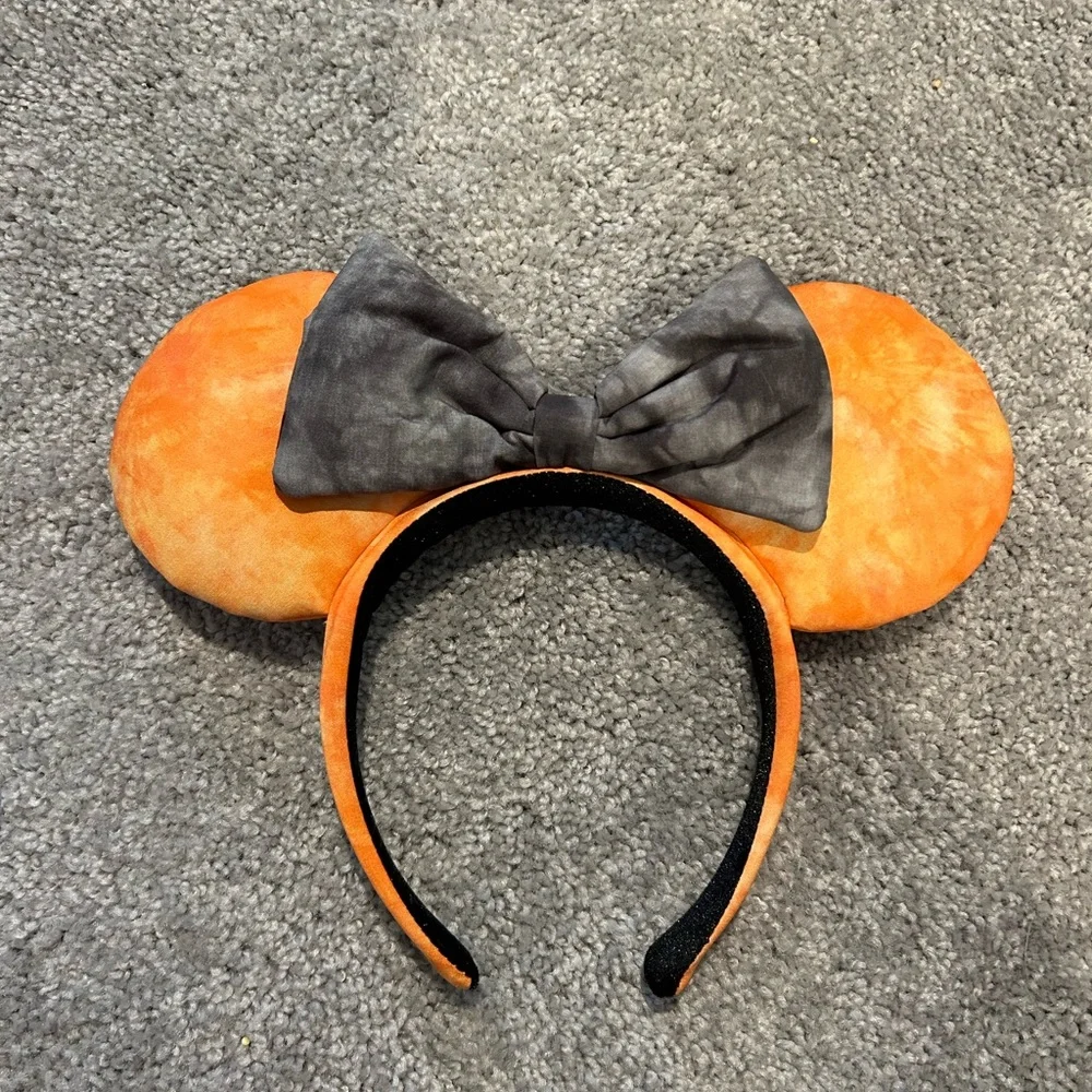 Disney Orange Mouse Ear Headband with Gray Bow - Picture 2 of 2